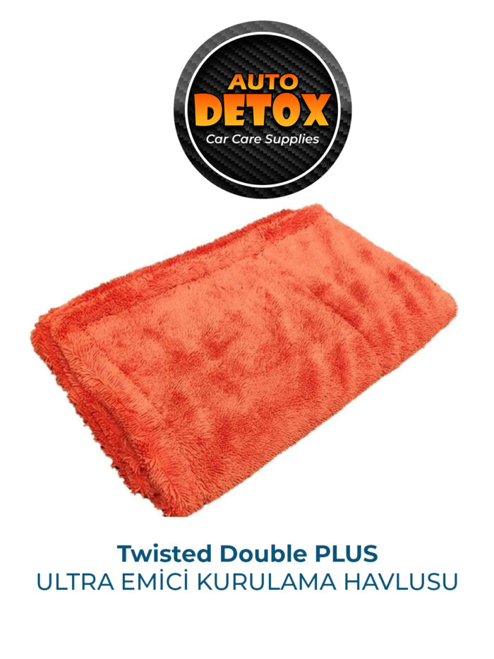 AutoDetox Twisted Double Plus 50x80 Kurulama Havlusu 1200GSM TURUNCU - Görsel 2